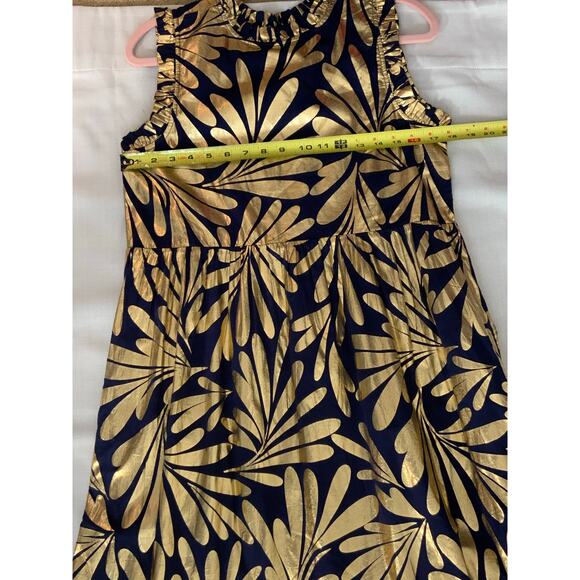 JUDE CONNALLY CONSTANCE DRESS ORNAMENTAL LEAF NAVY GOLD NWT - Picture 6 of 7